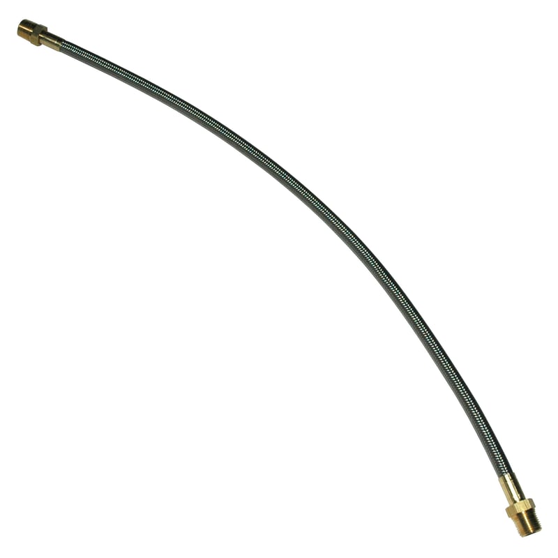 Hose, High Heat Resistant, PTFE, 2′ Long, Swaged 3/8″ Male NPT Fittings on Both Ends