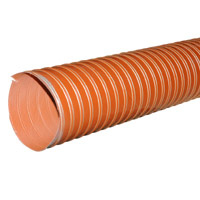 Hopper Dryer Hose, 2-Ply, Orange, 5″ ID, 12′ Long, Neoprene Coated Fiberglass