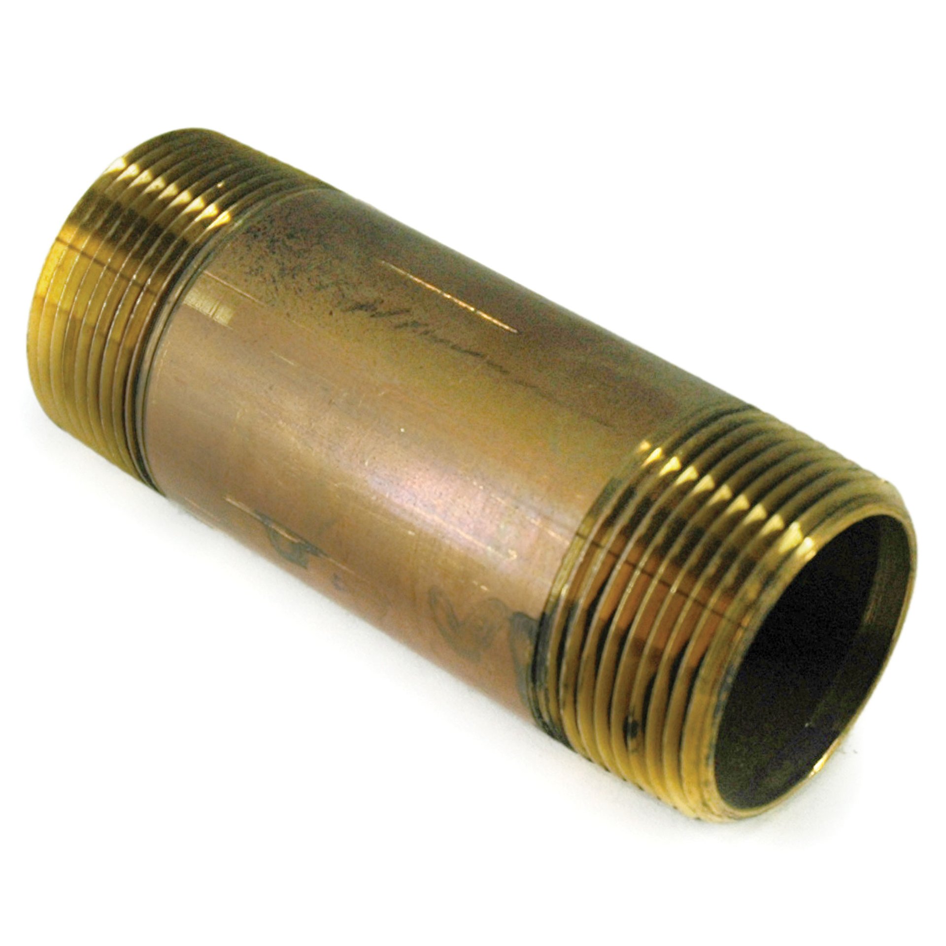 Pipe Nipple, 1-1/4" NPT, 4" Length, Brass - Image 1