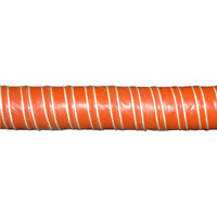 Hopper Dryer Hose, 2-Ply, Orange, 1" ID, 12' Long, Neoprene Coated Fiberglass