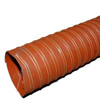 Hopper Dryer Hose, 2-Ply, Orange, 4″ ID, 12′ Long, Neoprene Coated Fiberglass