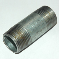Pipe Nipple, 1" NPT, 3" Length, Galvanized Steel - Image 1