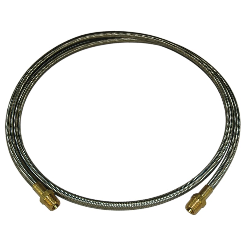 Hose, High Heat Resistant, PTFE, 6' Long, Swaged 3/8" Male NPT Fittings on Both Ends