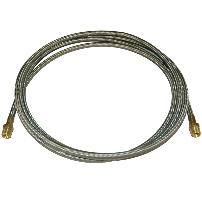 Hose, High Heat Resistant, PTFE, 12' Long, Swaged 3/8" Male NPT Fittings on Both Ends