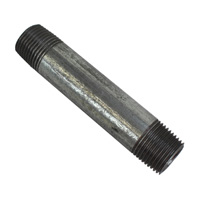 Pipe Nipple, 1/2" NPT, 4" Length, Galvanized Steel - Image 1