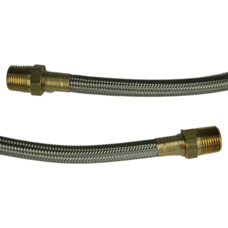 Hose, High Heat Resistant, PTFE, 6′ Long, Swaged 1/2″ Male NPT Fittings on Both Ends