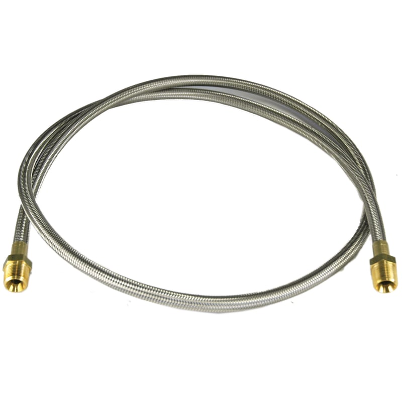 Hose, High Heat Resistant, PTFE, 6' Long, Swaged 1/2" Male NPT Fittings on Both Ends