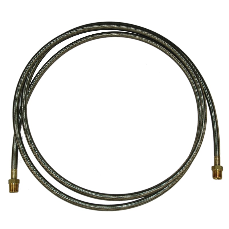 Hose, High Heat Resistant, PTFE, 12' Long, Swaged 1/2" Male NPT Fittings on Both Ends