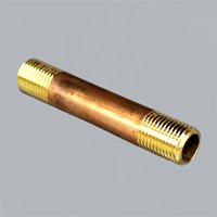 Pipe Nipple, 1/4" NPT, 3" Length, Brass
