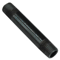 Pipe Nipple, 1/4″ NPT, 3″ Length, Black Steel