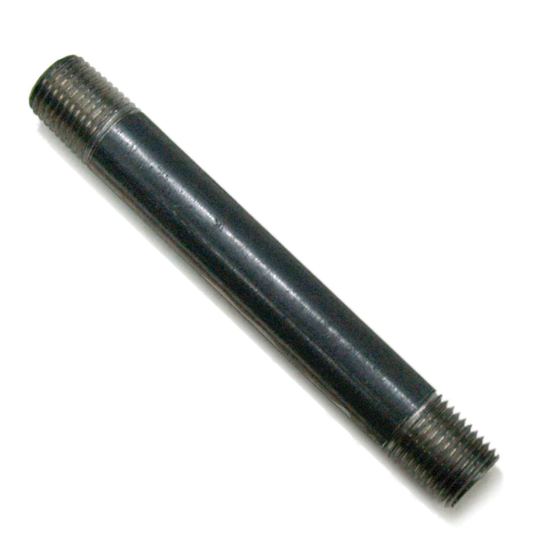 Pipe Nipple, 1/4" NPT, 4" Length, Black Steel - Image 1