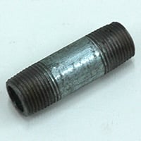 Pipe Nipple, 3/8" NPT, 2" Length, Galvanized Steel - Image 1