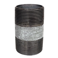 Pipe Nipple, 1-1/2" NPT, 3" Length, Galvanized Steel