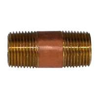 Pipe Nipple, 3/8″ NPT, 1-1/2″ Length, Brass