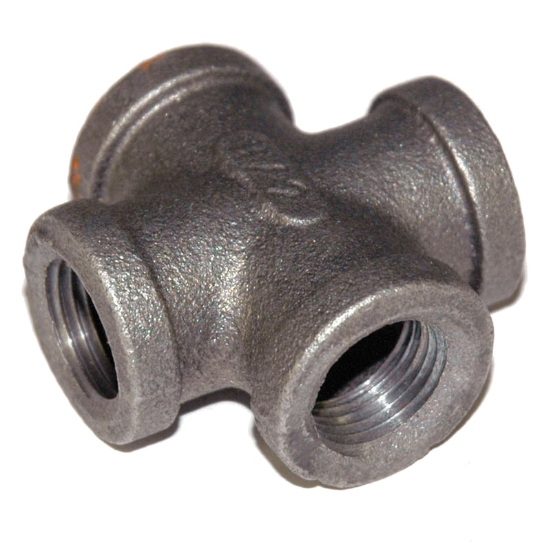 Cross, 1″ NPT, Black Steel.