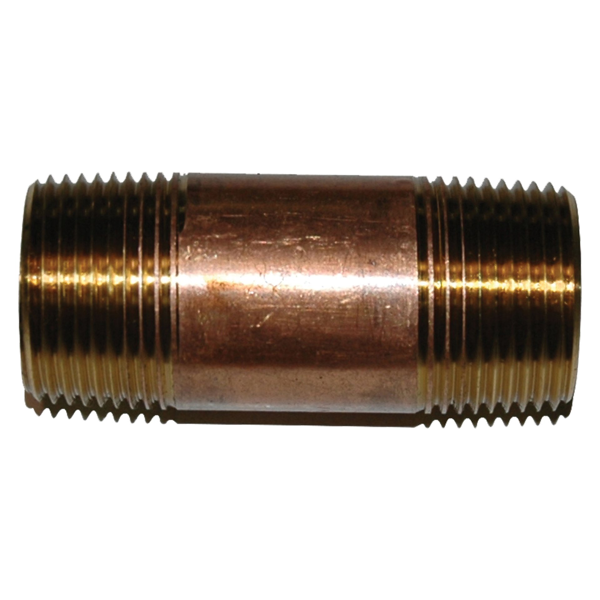 Pipe Nipple, 1" NPT, 3" Length, Brass - Image 1