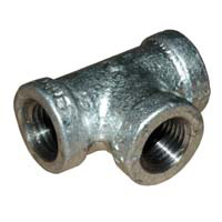 Tee, 1/4" NPT, Galvanized Steel - Image 1