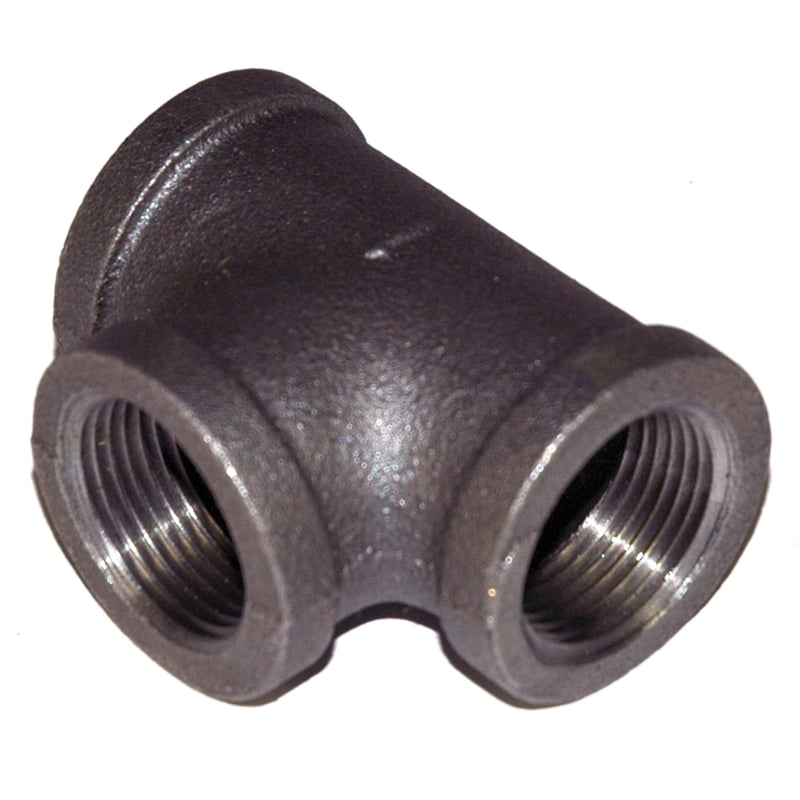 Tee, 3/8″ NPT, Black Steel.
