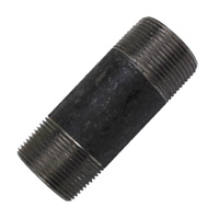Pipe Nipple, 1-1/4″ NPT, 4″ Length, Black Steel