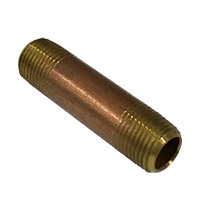 Pipe Nipple, 1/8" NPT, 1-1/2" Length, Brass - Image 1