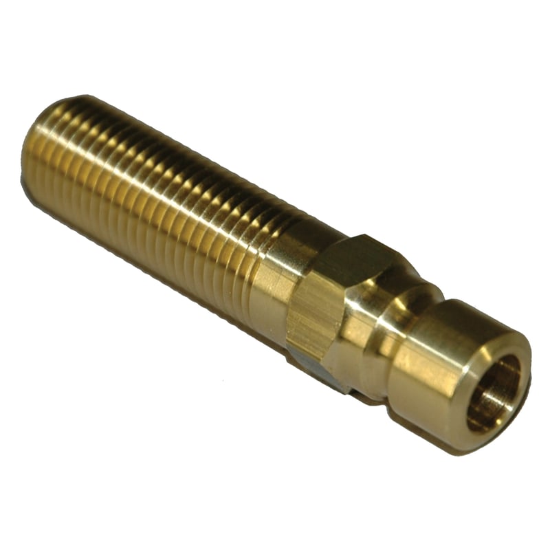 Plug, Water Extension, 300 Series, 3/8″ Passage, 2.5″ Length, 1/4″ NPT, Brass
