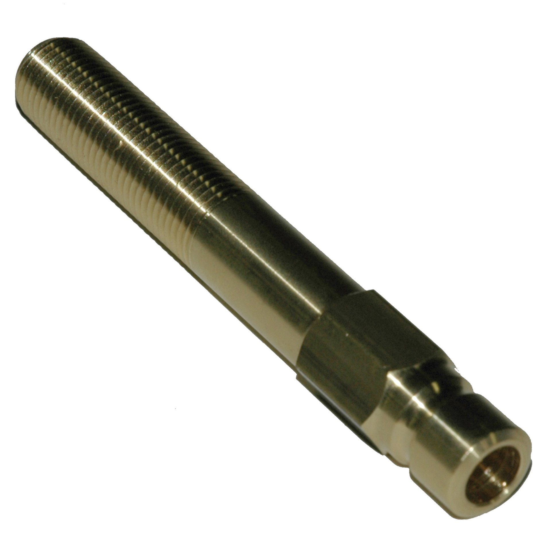 Plug, Water Extension, 300 Series, 3/8" Passage, 4" Length, 1/4" NPT, Brass - Image 1