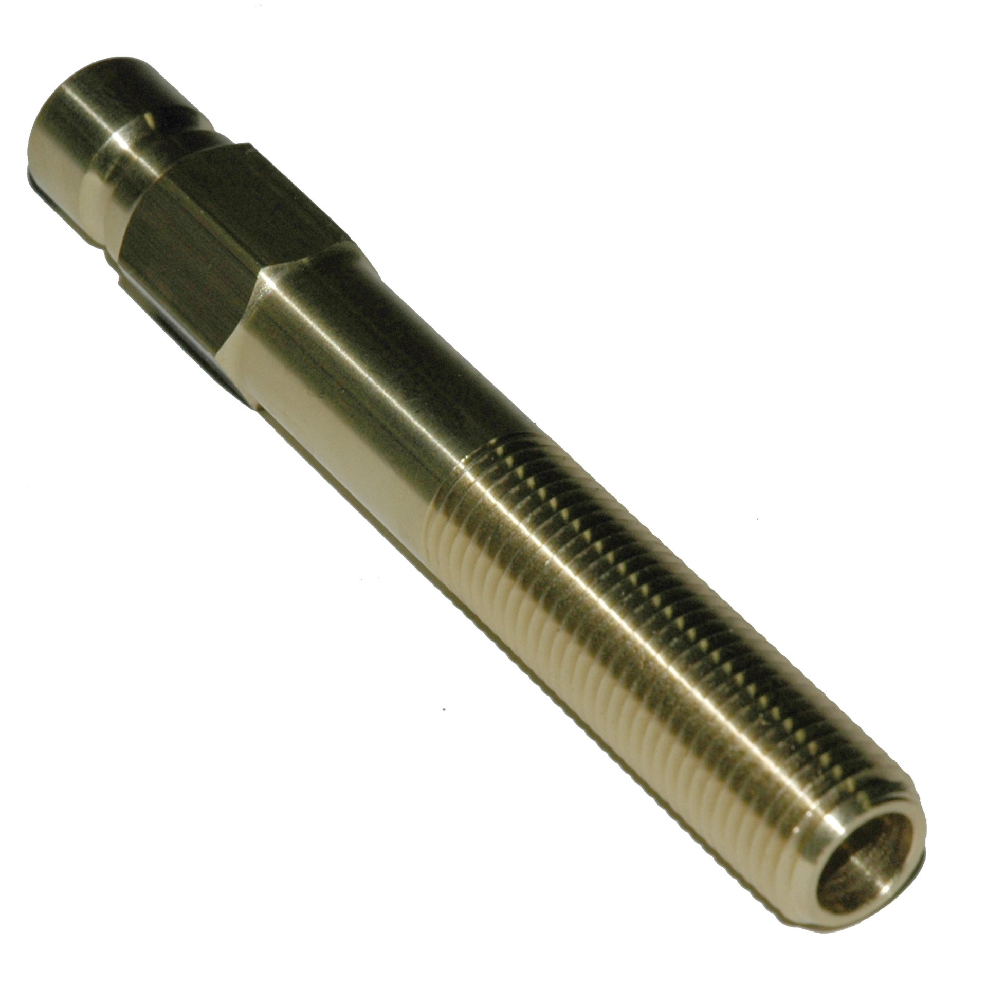 Plug, Water Extension, 300 Series, 3/8" Passage, 4" Length, 1/4" NPT, Brass - Image 2