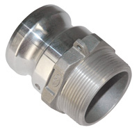 Cam & Groove Coupling, Type F 6" Aluminum, Male Adapter x Male NPT Thread - Image 1