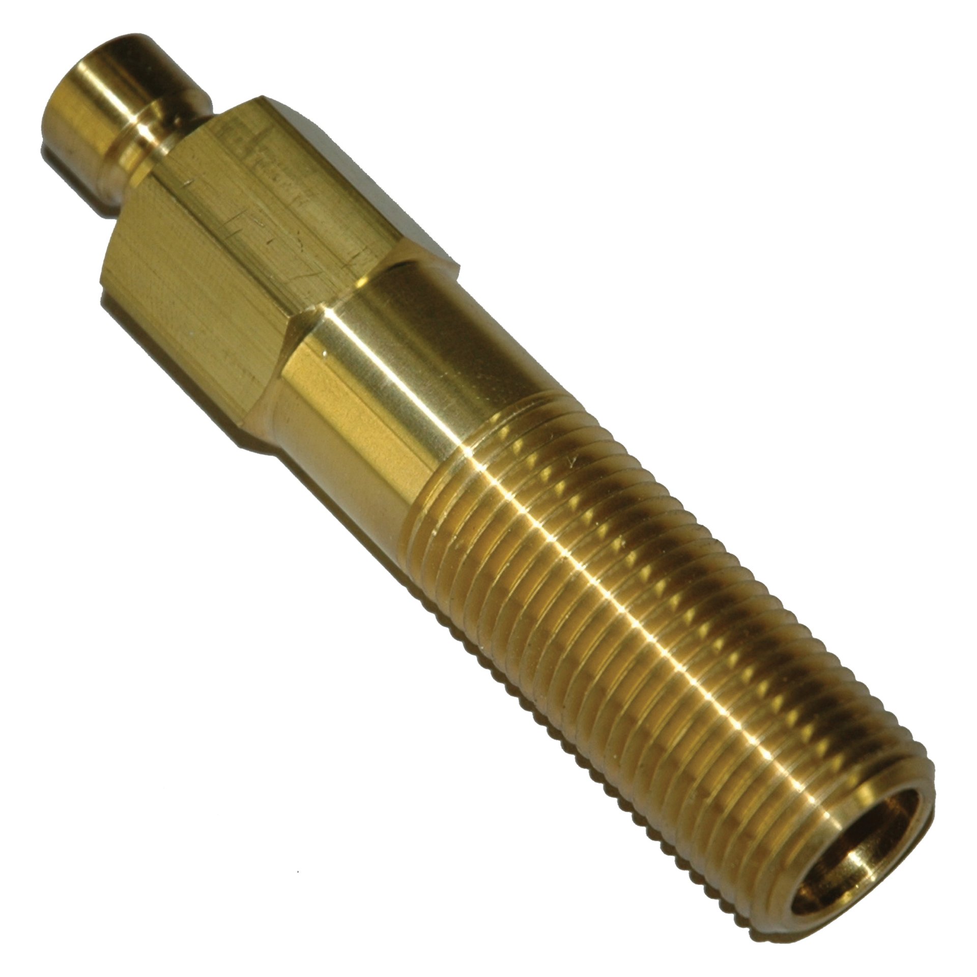 Plug, Water Extension, 300 Series, 3/8" Passage, 4" Length, 1/2" NPT, Brass - Image 1