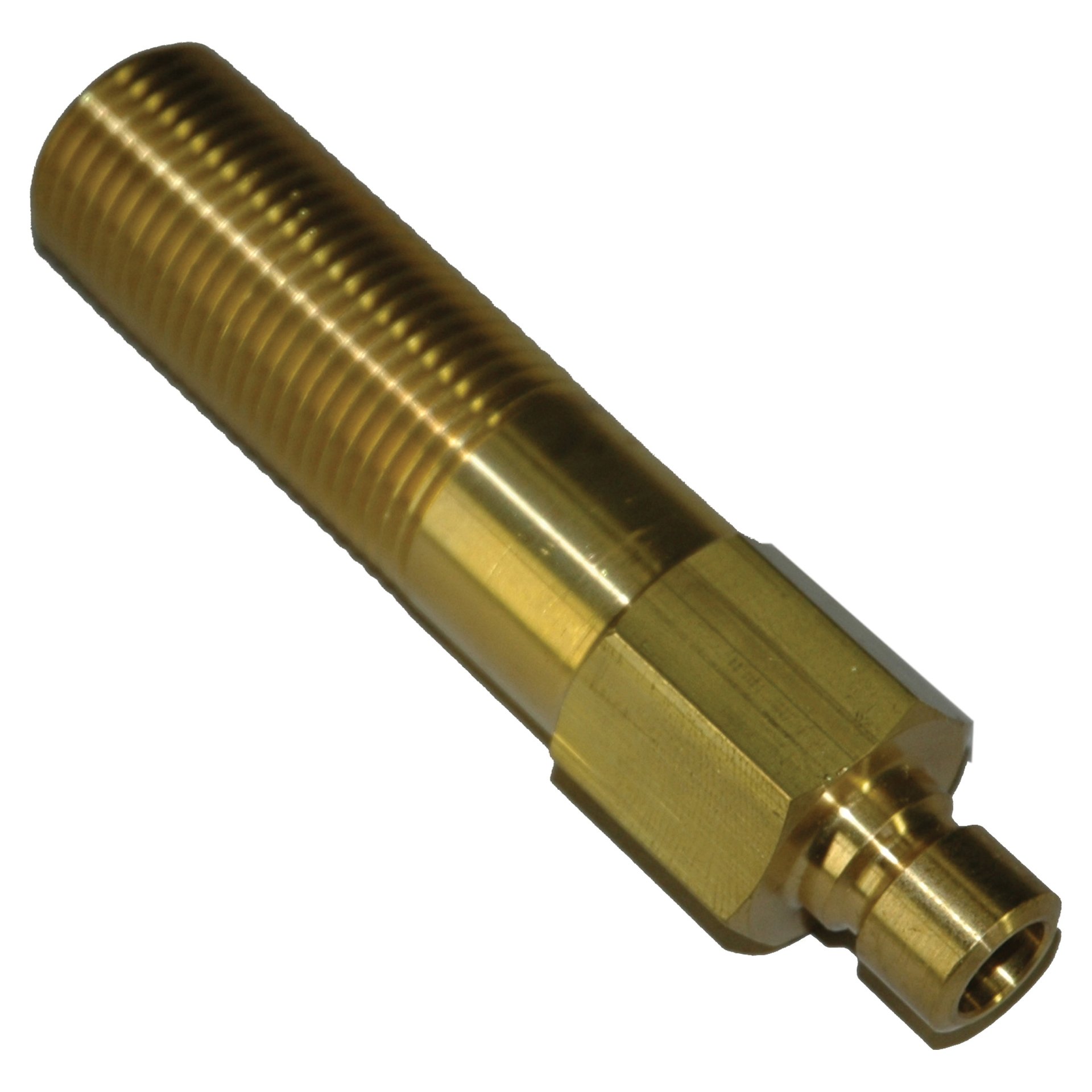 Plug, Water Extension, 300 Series, 3/8" Passage, 4" Length, 1/2" NPT, Brass - Image 2