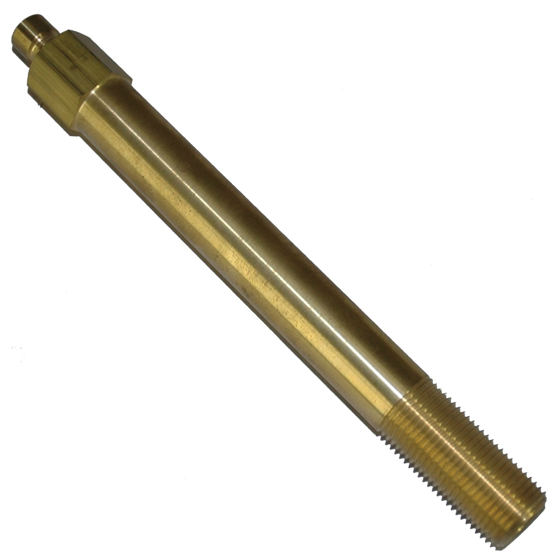 Plug, Water Extension, 300 Series, 3/8" Passage, 8.5" Length, 1/2" NPT, Brass - Image 1