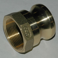 Cam & Groove Coupling, Type A 1-1/2" Brass, Male Adapter x Female NPT Thread - Image 2