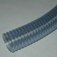 Loader Hose, 2-1/4" ID, Static Wire, Clear Wall, Helix Reinforced Food Grade PVC & Seamless Smooth Bore - Image 1