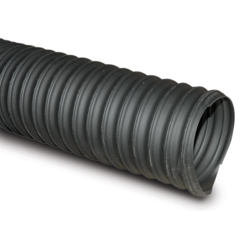 Hopper Dryer Hose, 2-Ply, Black, 2-1/2″ ID, 25′ Long, Thermoplastic Rubber