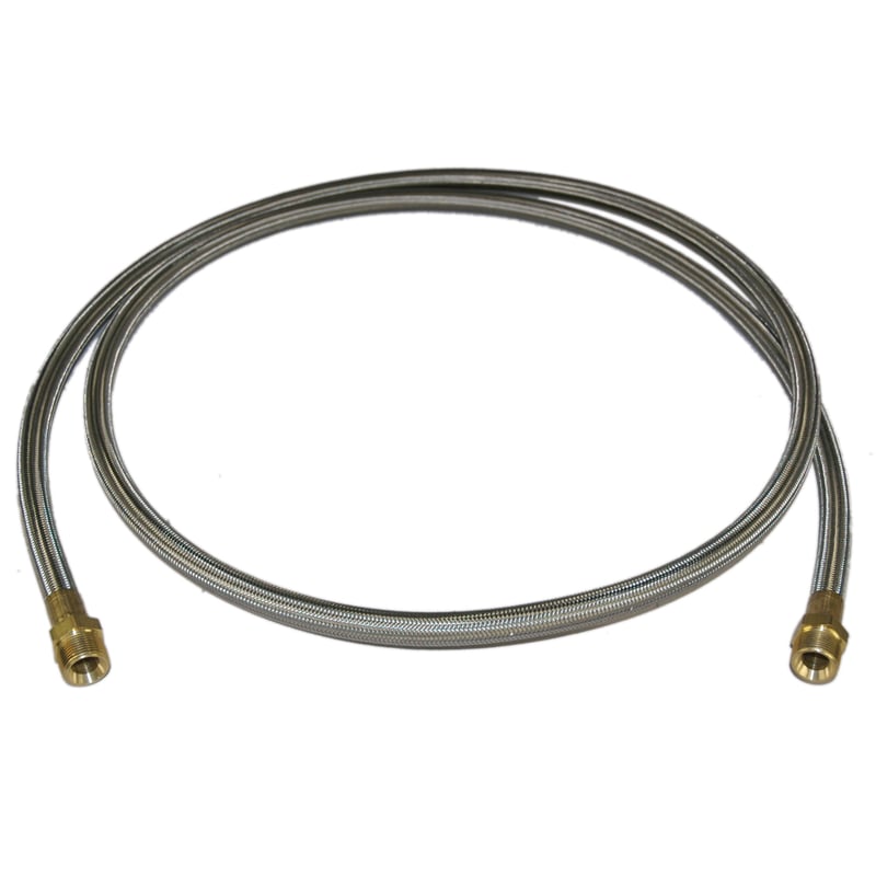 Hose, High Heat Resistant, PTFE, 10' Long, Swaged 3/4" Male NPT Fittings on Both Ends