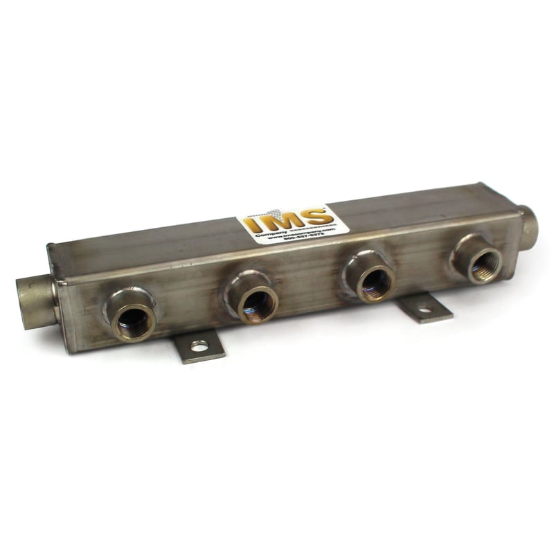 Manifold, Water, Stainless Steel, ST Series (2) 3/4″ Inlet/Outlet, (4) 1/2″ NPT Ports 13-1/4″ OAL