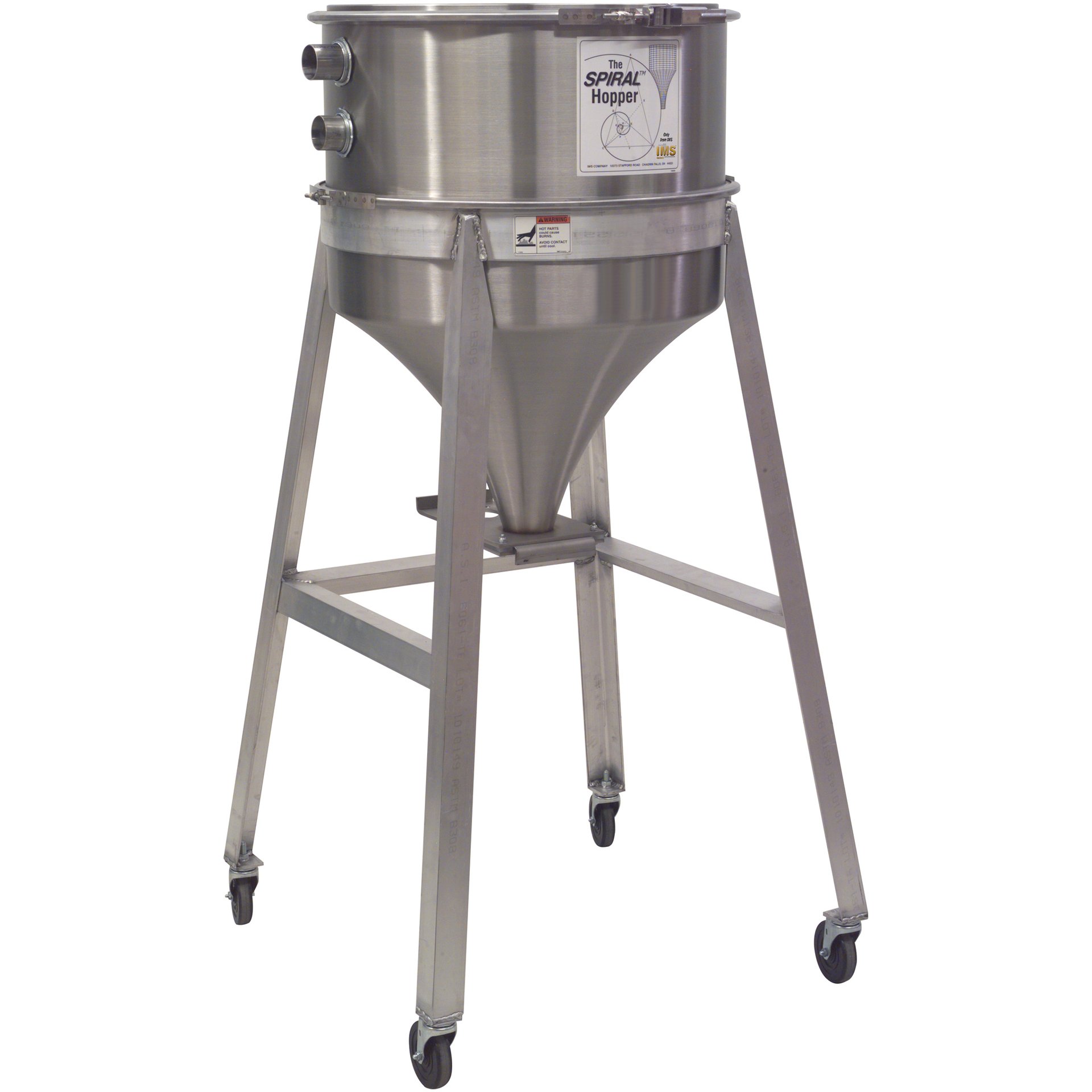 Drying Hopper, Mobile, 24" Diameter Stainless - Image 1