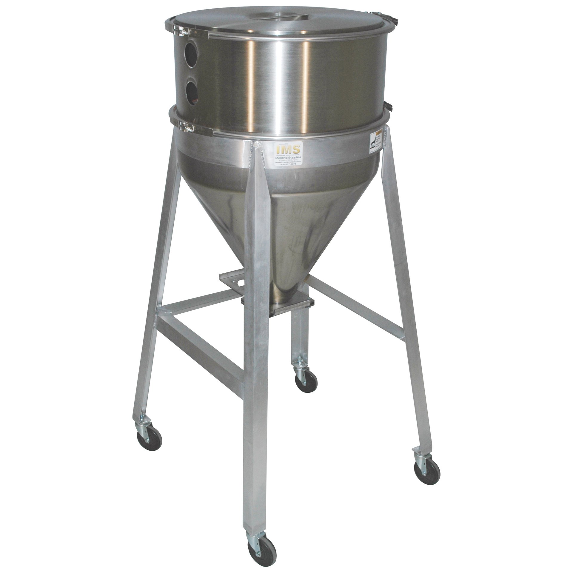 Drying Hopper, Mobile, 24" Diameter Stainless Steel - Image 1