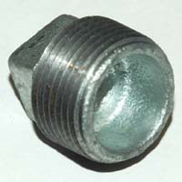 Plug, Square Head, 1" NPT, Galvanized Steel - Image 1