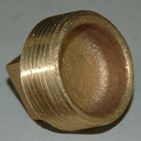 Plug, Square Head, Cored, 1-1/4" NPT, Bronze - Image 1