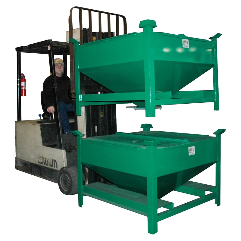 Mobile Storage Hopper, Heavy Duty 50 cu ft, 60 Degree Hopper Slope, with Vacuum Ports