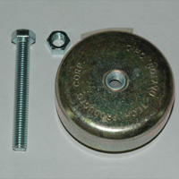 Machine Leveling Mounting Pad, 3-1/8" Diameter 1-1/2" High. Includes 3/8"-16 x 3" Bolt. - Image 1