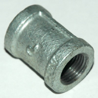 Coupling, 3/8″ NPT, Galvanized Steel.
