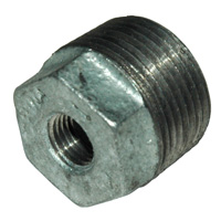 Bushing, Hex, 1" x 1/4" NPT, Galvanized Steel