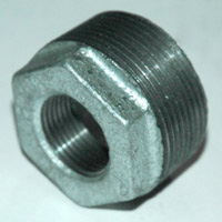 Bushing, Hex, 1-1/2" x 3/4" NPT, Galvanized Steel - Image 1