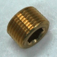 Plug, Hex Socket, 3/8" NPT, Brass - Image 1