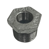 Bushing, Hex, 3/4" x 3/8" NPT, Galvanized Steel - Image 1