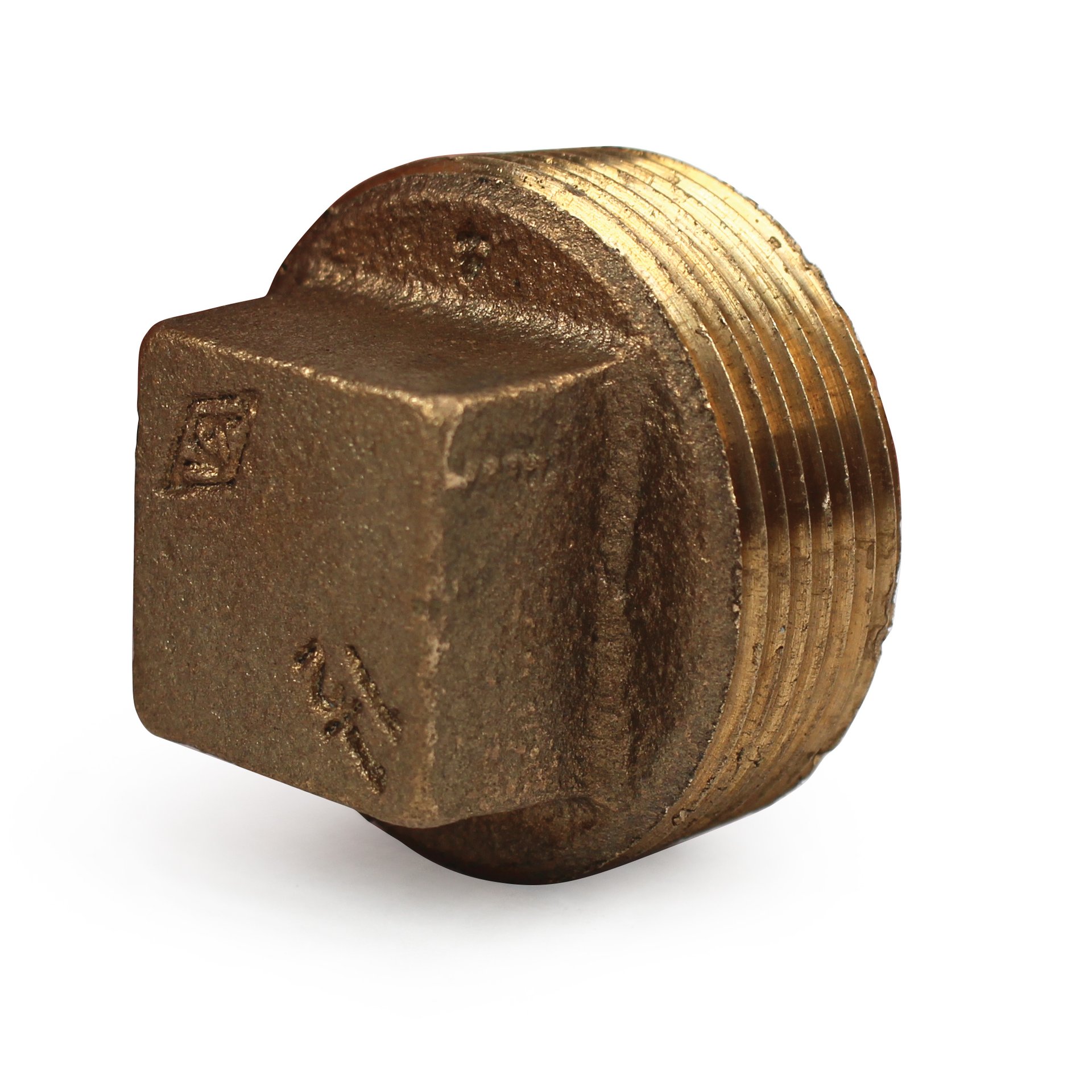 Plug, Square Head, Cored, 1-1/2" NPT, Bronze - Image 1