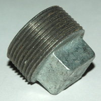 Plug, Square Head, 1-1/4" NPT, Galvanized Steel