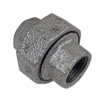 Union, 3/8″ NPT, Galvanized Steel.